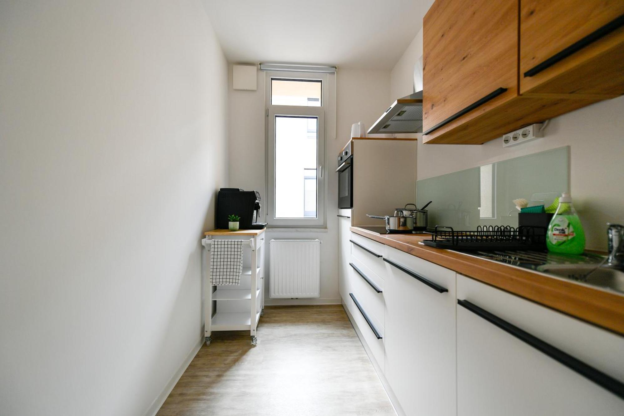 Ferienwohnungen Am Theater - Modern, Zentral Und Ruhig Mit Kueche, Waschtrockner, Netflix, Wlan Und Parkplatz- 2 Zimmer, 52 Qm Cottbus Værelse billede
